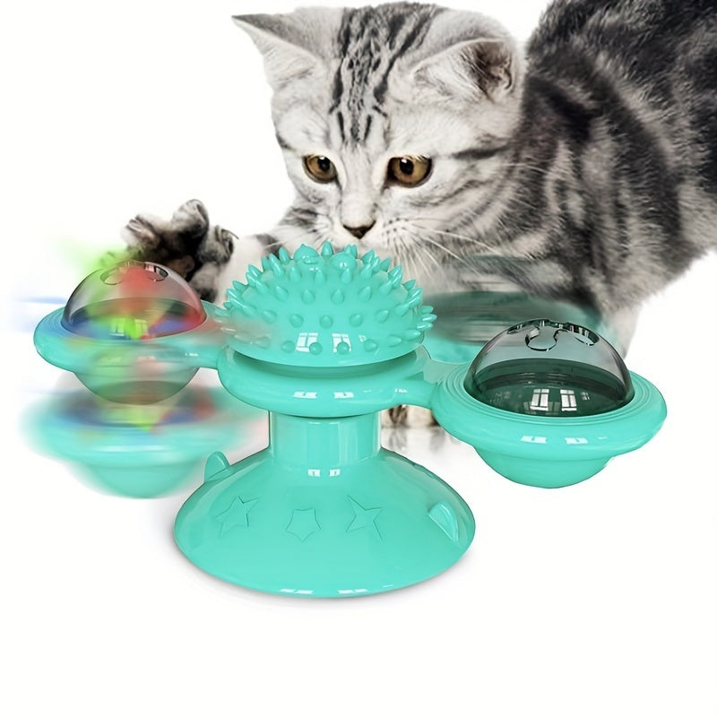 FelineFun™ Rotating Spinner Cat Toy – Teeth & Massage Ball
