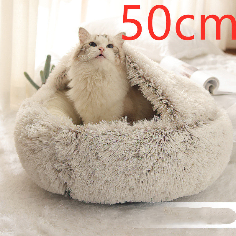 SnuggleNest™ 2-in-1 Pet Bed – Cozy Winter Bed for Cats & Dogs