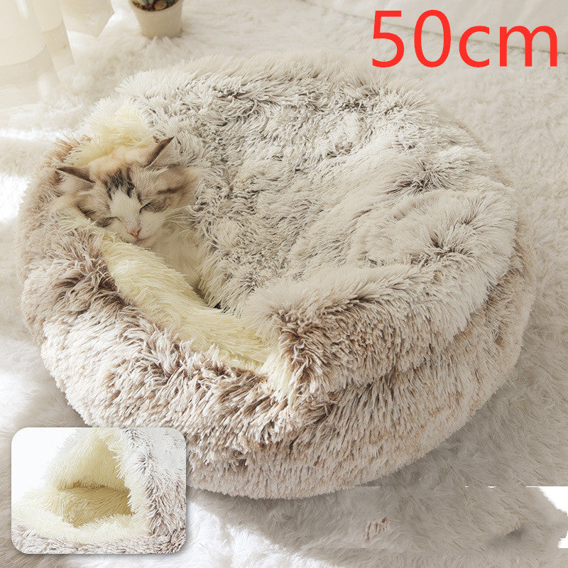 SnuggleNest™ 2-in-1 Pet Bed – Cozy Winter Bed for Cats & Dogs