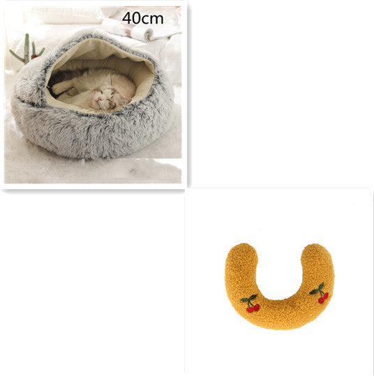 SnuggleNest™ 2-in-1 Pet Bed – Cozy Winter Bed for Cats & Dogs