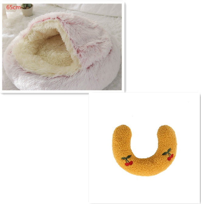 SnuggleNest™ 2-in-1 Pet Bed – Cozy Winter Bed for Cats & Dogs