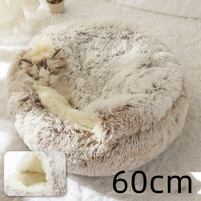 SnuggleNest™ 2-in-1 Pet Bed – Cozy Winter Bed for Cats & Dogs