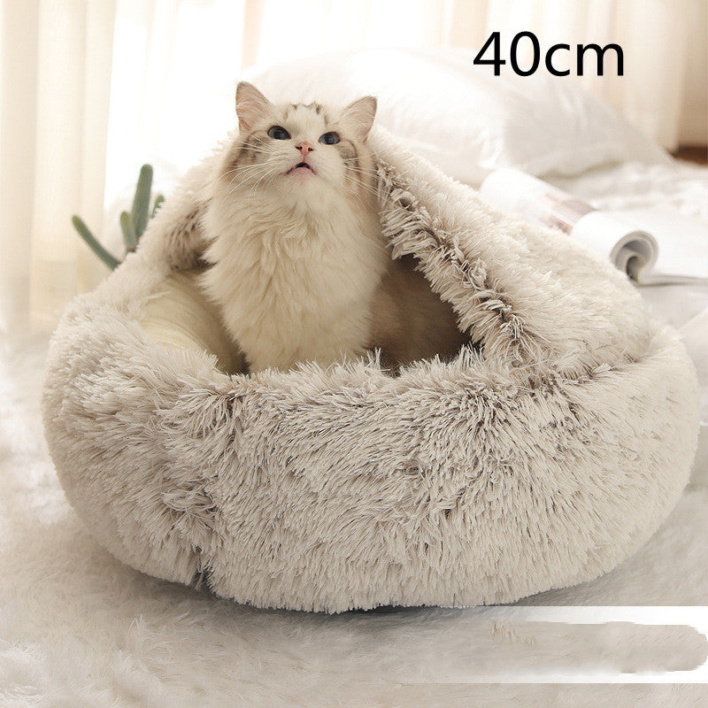SnuggleNest™ 2-in-1 Pet Bed – Cozy Winter Bed for Cats & Dogs