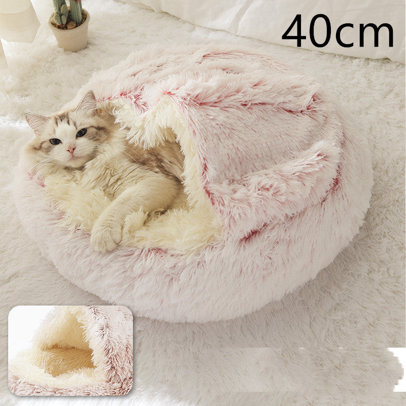 SnuggleNest™ 2-in-1 Pet Bed – Cozy Winter Bed for Cats & Dogs