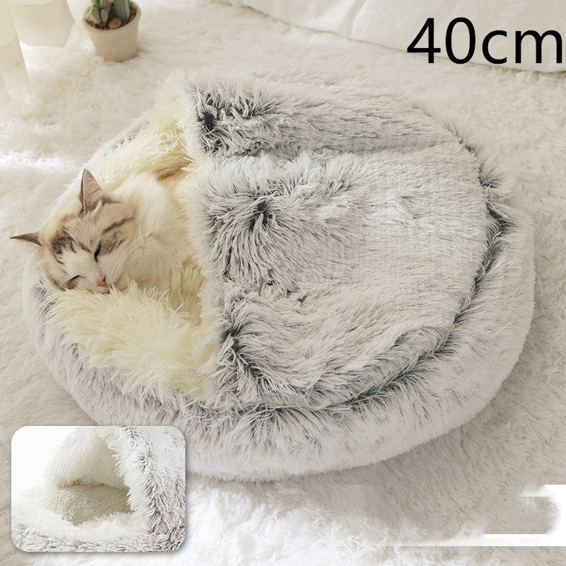 SnuggleNest™ 2-in-1 Pet Bed – Cozy Winter Bed for Cats & Dogs