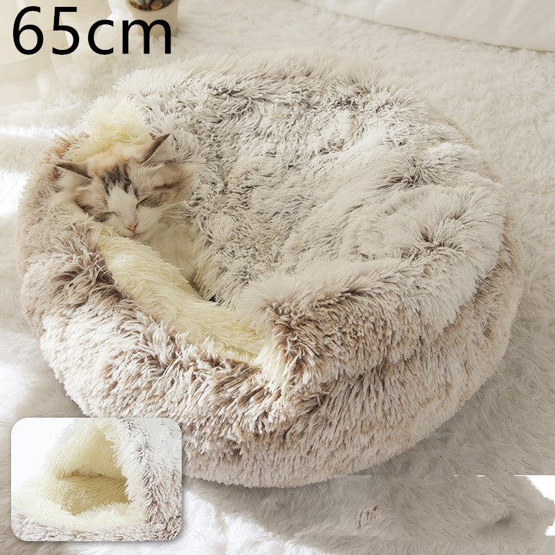 SnuggleNest™ 2-in-1 Pet Bed – Cozy Winter Bed for Cats & Dogs