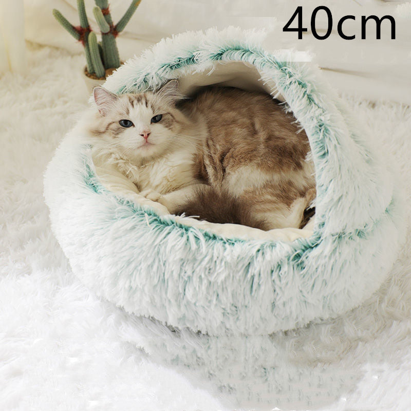 SnuggleNest™ 2-in-1 Pet Bed – Cozy Winter Bed for Cats & Dogs