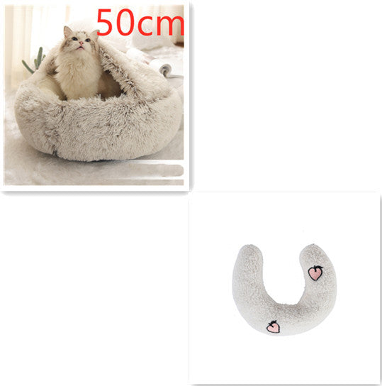 SnuggleNest™ 2-in-1 Pet Bed – Cozy Winter Bed for Cats & Dogs