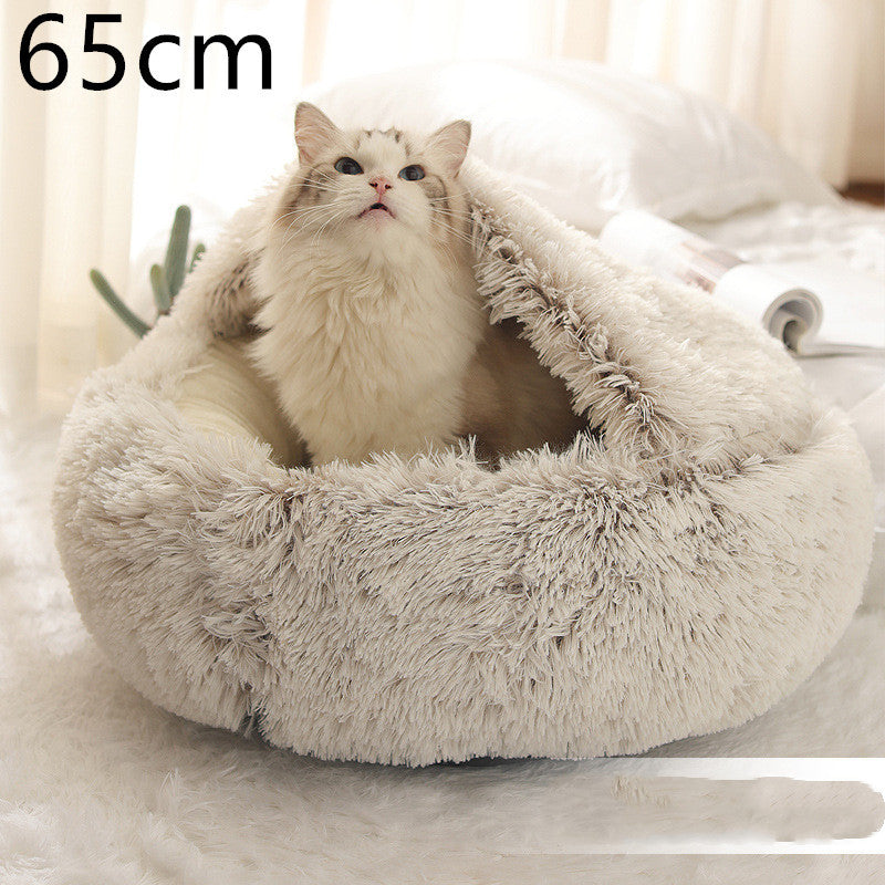 SnuggleNest™ 2-in-1 Pet Bed – Cozy Winter Bed for Cats & Dogs
