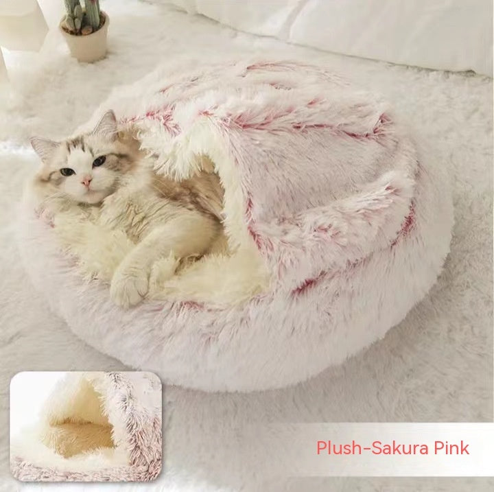 SnuggleNest™ 2-in-1 Pet Bed – Cozy Winter Bed for Cats & Dogs