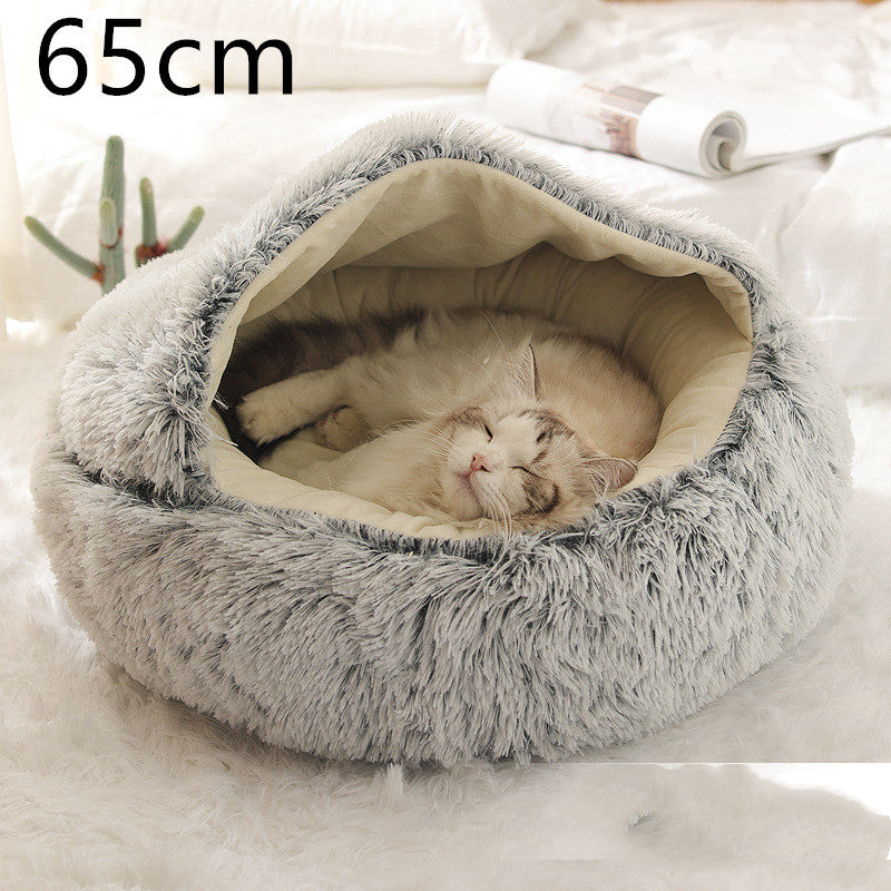 SnuggleNest™ 2-in-1 Pet Bed – Cozy Winter Bed for Cats & Dogs