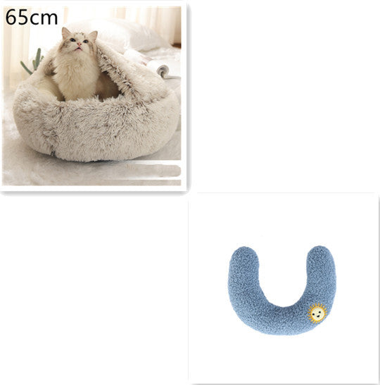 SnuggleNest™ 2-in-1 Pet Bed – Cozy Winter Bed for Cats & Dogs