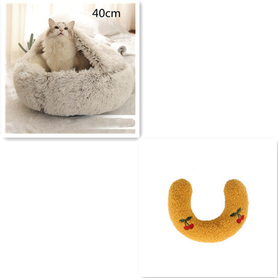 SnuggleNest™ 2-in-1 Pet Bed – Cozy Winter Bed for Cats & Dogs