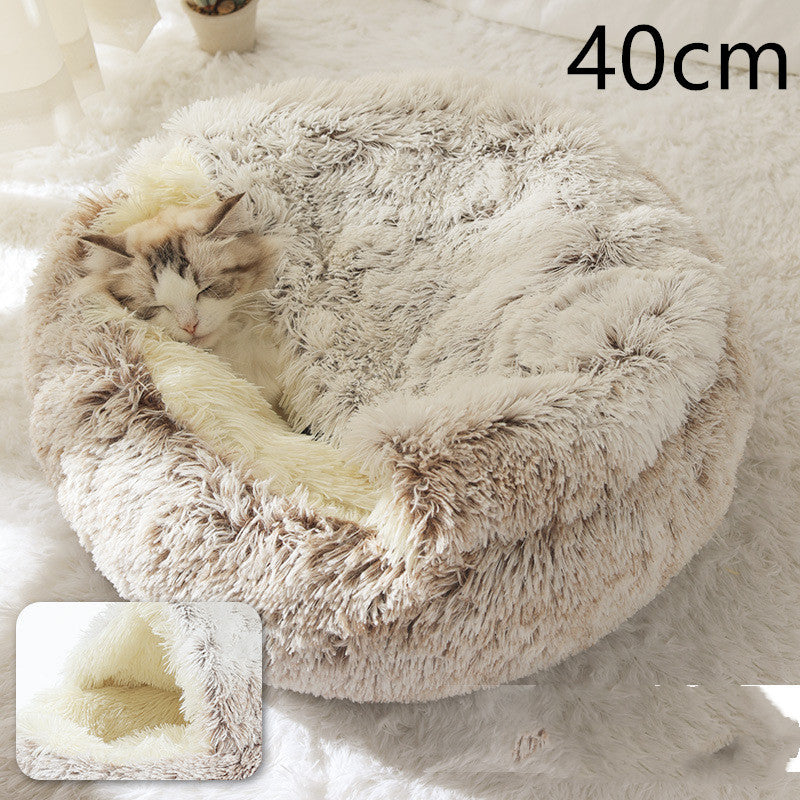 SnuggleNest™ 2-in-1 Pet Bed – Cozy Winter Bed for Cats & Dogs