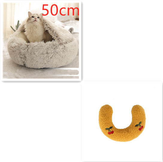 SnuggleNest™ 2-in-1 Pet Bed – Cozy Winter Bed for Cats & Dogs