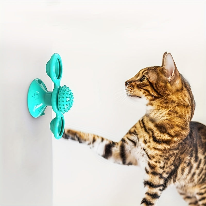 FelineFun™ Rotating Spinner Cat Toy – Teeth & Massage Ball
