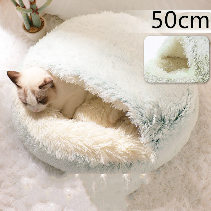 SnuggleNest™ 2-in-1 Pet Bed – Cozy Winter Bed for Cats & Dogs
