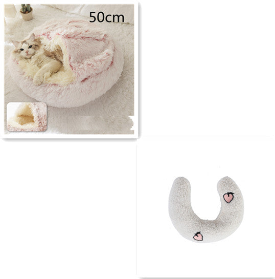 SnuggleNest™ 2-in-1 Pet Bed – Cozy Winter Bed for Cats & Dogs