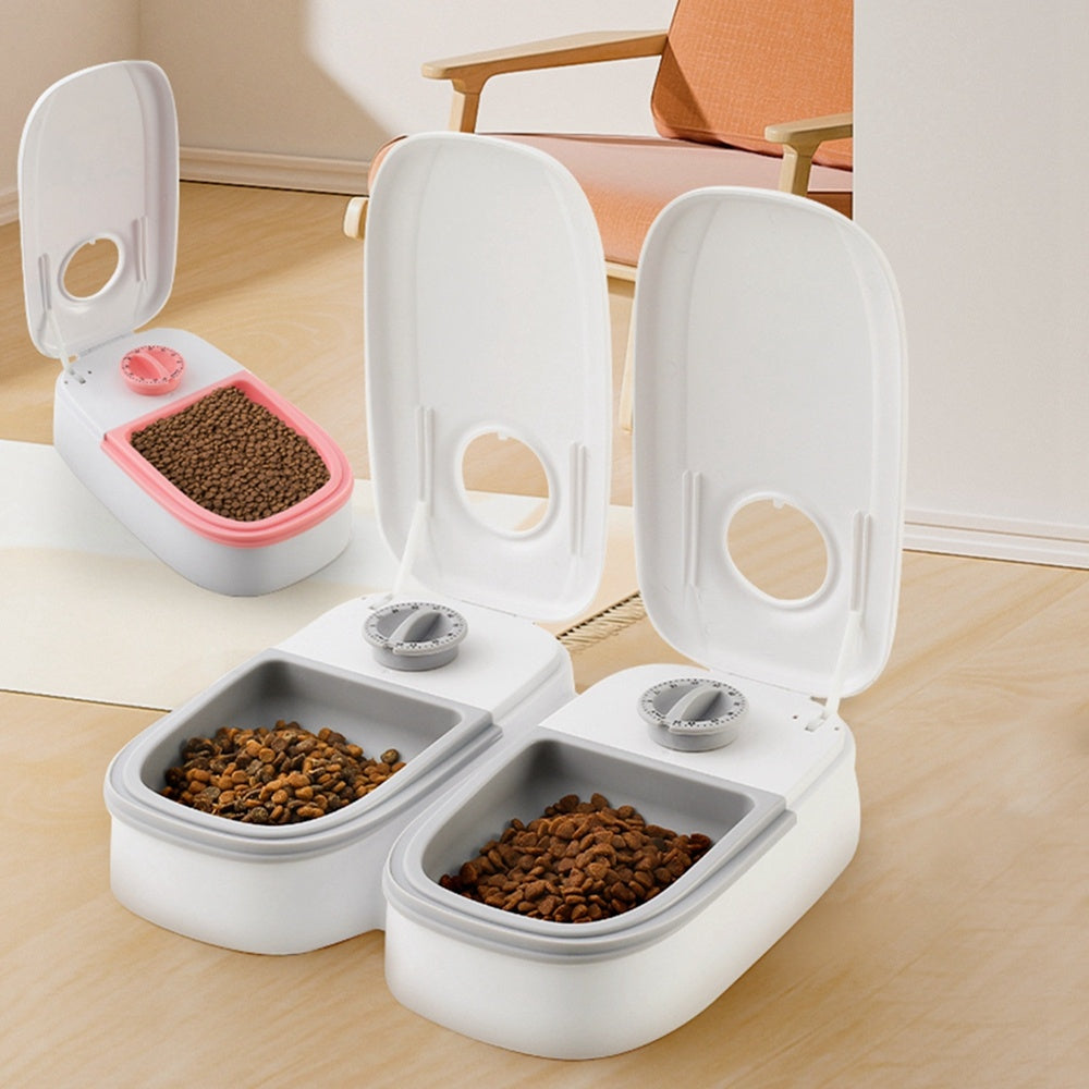 PetFlow™ Auto Food Dispenser – Stainless Steel Bowl & Timer