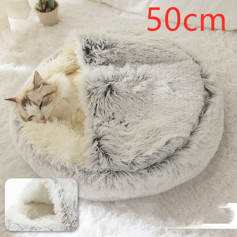 SnuggleNest™ 2-in-1 Pet Bed – Cozy Winter Bed for Cats & Dogs