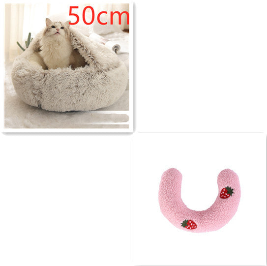 SnuggleNest™ 2-in-1 Pet Bed – Cozy Winter Bed for Cats & Dogs