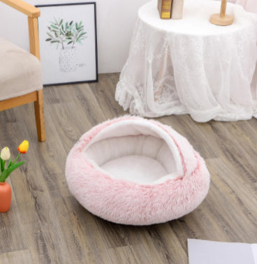 SnuggleNest™ 2-in-1 Pet Bed – Cozy Winter Bed for Cats & Dogs