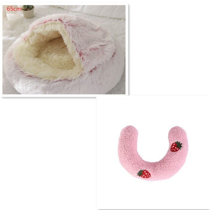 SnuggleNest™ 2-in-1 Pet Bed – Cozy Winter Bed for Cats & Dogs