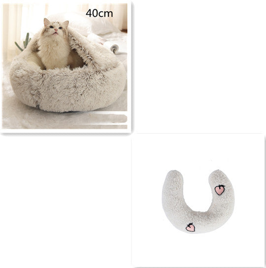 SnuggleNest™ 2-in-1 Pet Bed – Cozy Winter Bed for Cats & Dogs