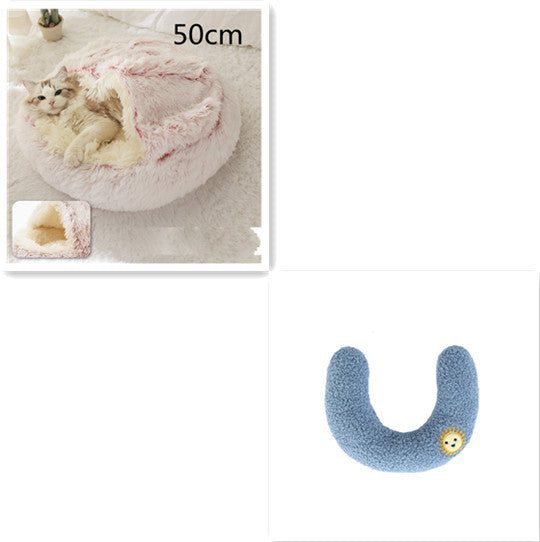 SnuggleNest™ 2-in-1 Pet Bed – Cozy Winter Bed for Cats & Dogs