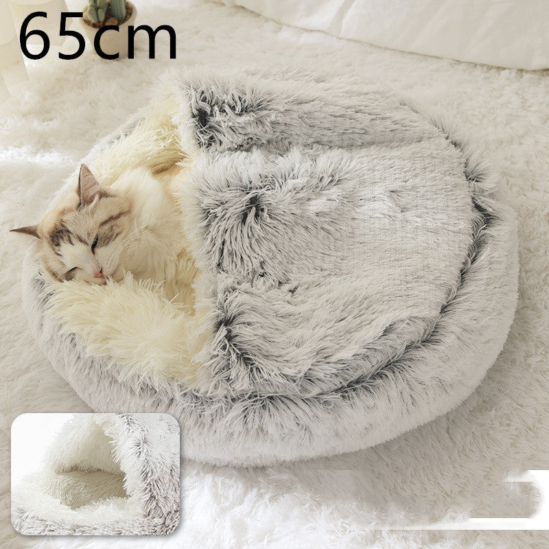 SnuggleNest™ 2-in-1 Pet Bed – Cozy Winter Bed for Cats & Dogs