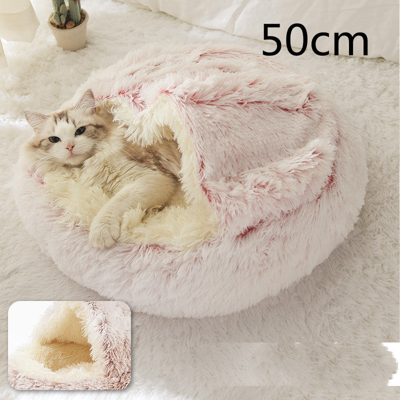 SnuggleNest™ 2-in-1 Pet Bed – Cozy Winter Bed for Cats & Dogs