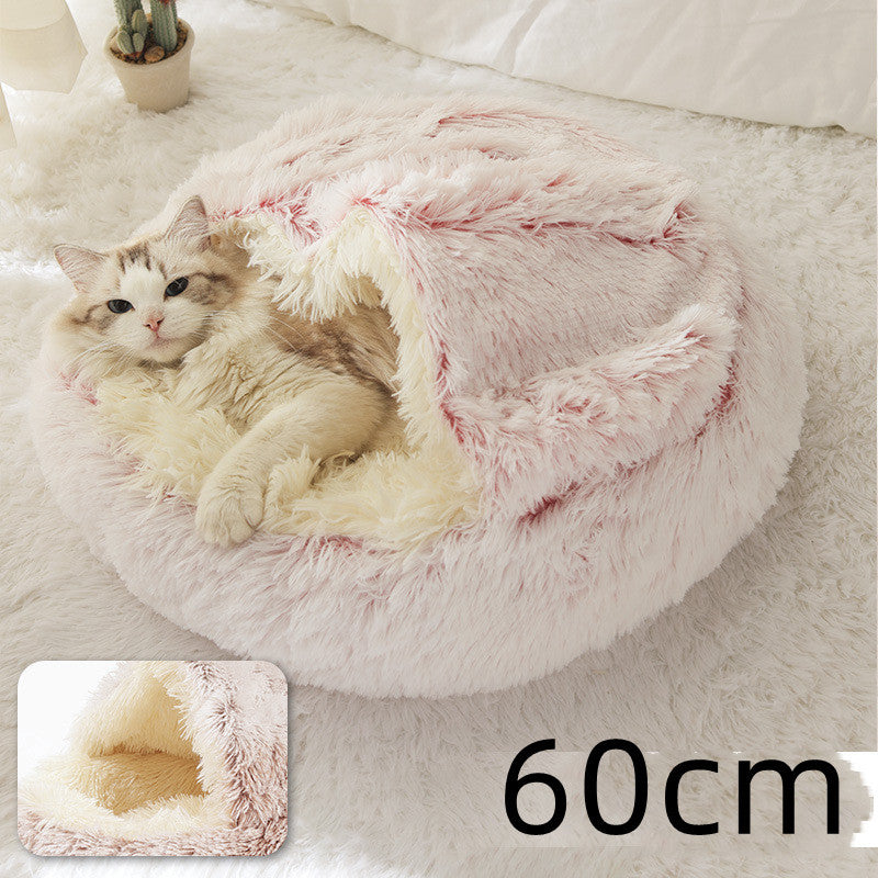 SnuggleNest™ 2-in-1 Pet Bed – Cozy Winter Bed for Cats & Dogs