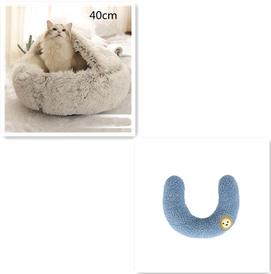 SnuggleNest™ 2-in-1 Pet Bed – Cozy Winter Bed for Cats & Dogs