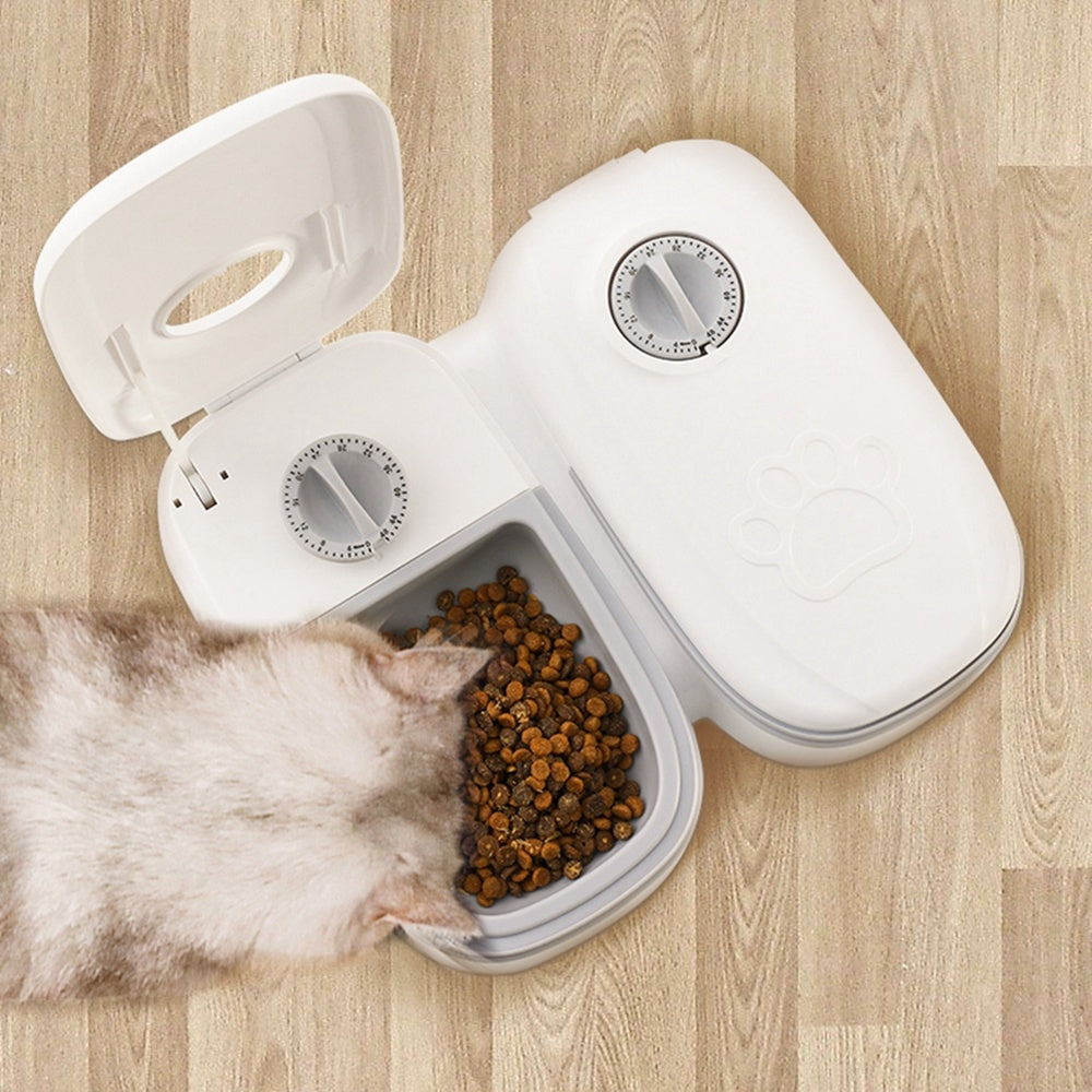 PetFlow™ Auto Food Dispenser – Stainless Steel Bowl & Timer