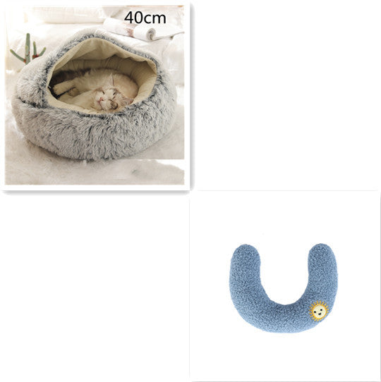 SnuggleNest™ 2-in-1 Pet Bed – Cozy Winter Bed for Cats & Dogs