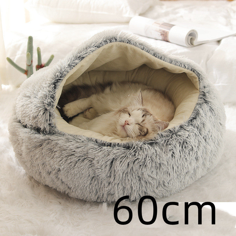 SnuggleNest™ 2-in-1 Pet Bed – Cozy Winter Bed for Cats & Dogs