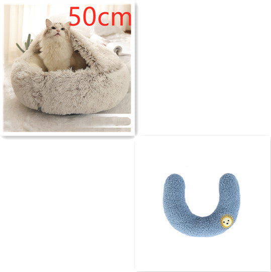 SnuggleNest™ 2-in-1 Pet Bed – Cozy Winter Bed for Cats & Dogs