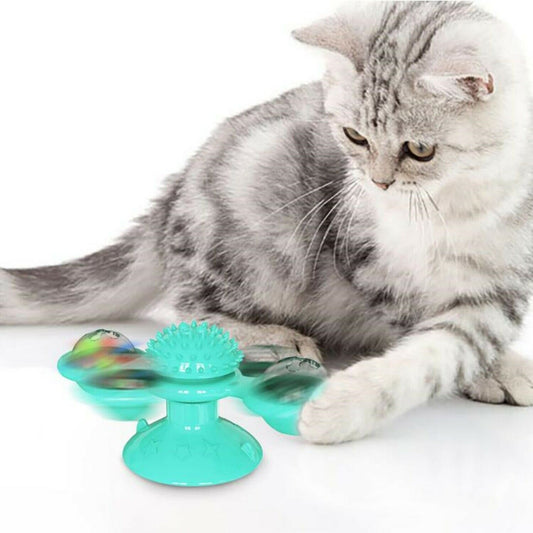 FelineFun™ Rotating Spinner Cat Toy – Teeth & Massage Ball