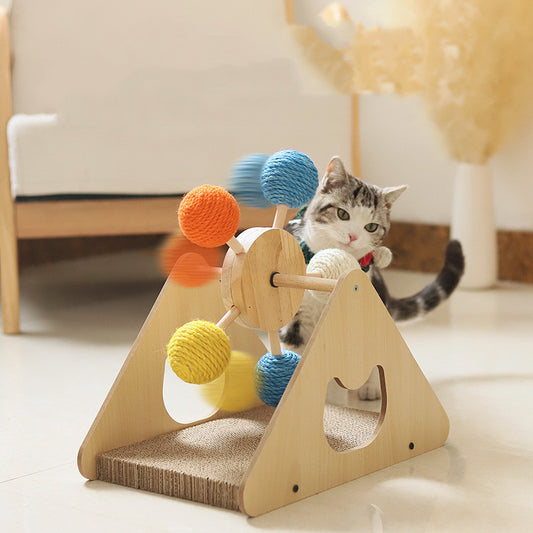 WhiskerWheel™ Wooden Cat Scratch Board