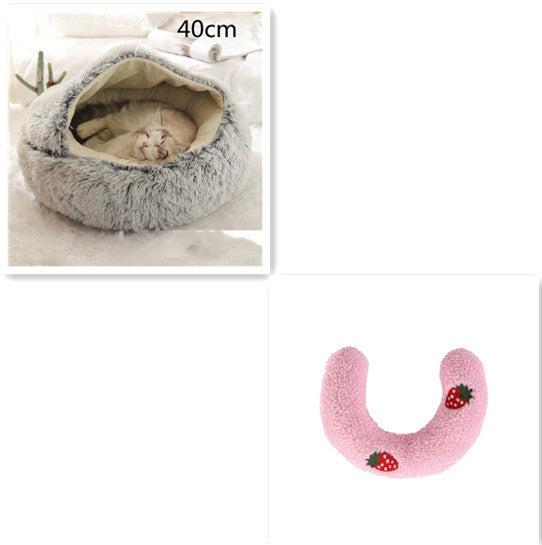 SnuggleNest™ 2-in-1 Pet Bed – Cozy Winter Bed for Cats & Dogs