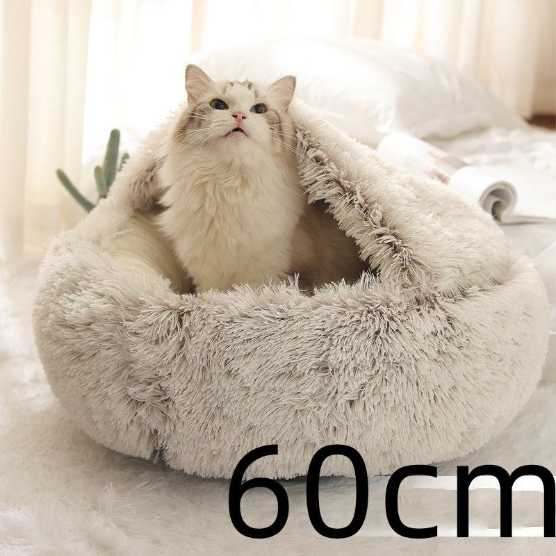 SnuggleNest™ 2-in-1 Pet Bed – Cozy Winter Bed for Cats & Dogs
