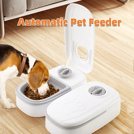 PetFlow™ Auto Food Dispenser – Stainless Steel Bowl & Timer