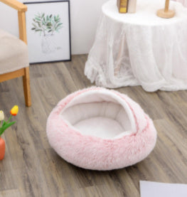 SnuggleNest™ 2-in-1 Pet Bed – Cozy Winter Bed for Cats & Dogs