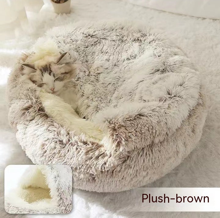 SnuggleNest™ 2-in-1 Pet Bed – Cozy Winter Bed for Cats & Dogs