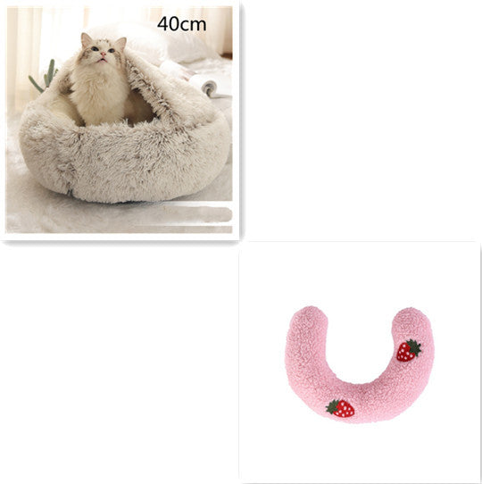 SnuggleNest™ 2-in-1 Pet Bed – Cozy Winter Bed for Cats & Dogs